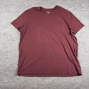 Goodfellow & Co Shirt Mens XL Lyndale Tee Maroon V-Neck Short Sleeve Solid